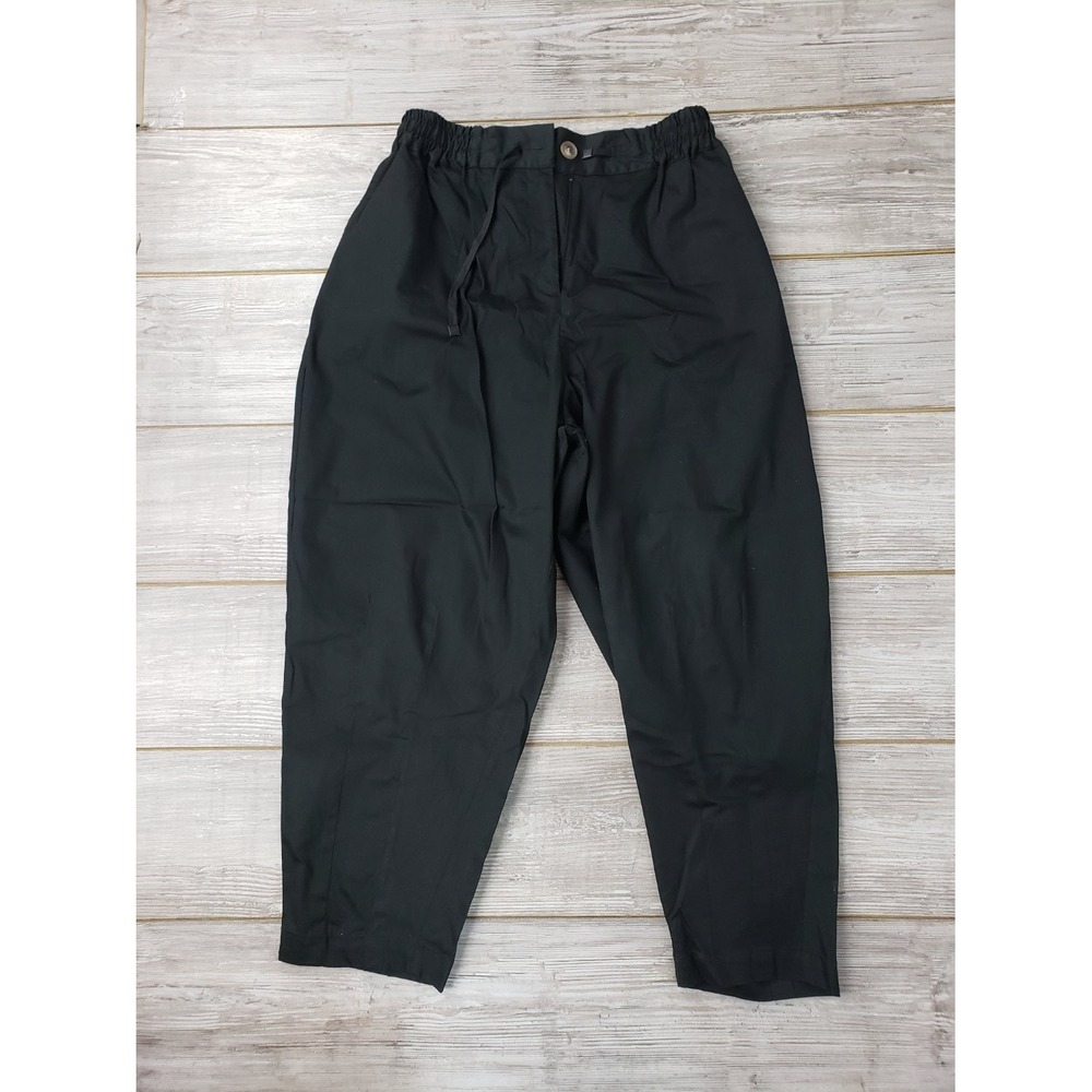 Kedem Sasson Black Cargo Pants Womens 2 Cotton Lycra Elastic Waist Israel